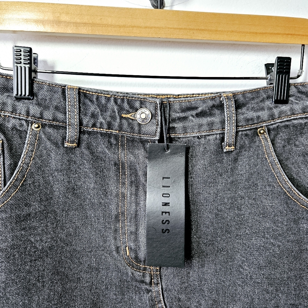 Lioness Barbie Split Midi Skirt Size XS Charcoal Denim - Picture 4 of 5